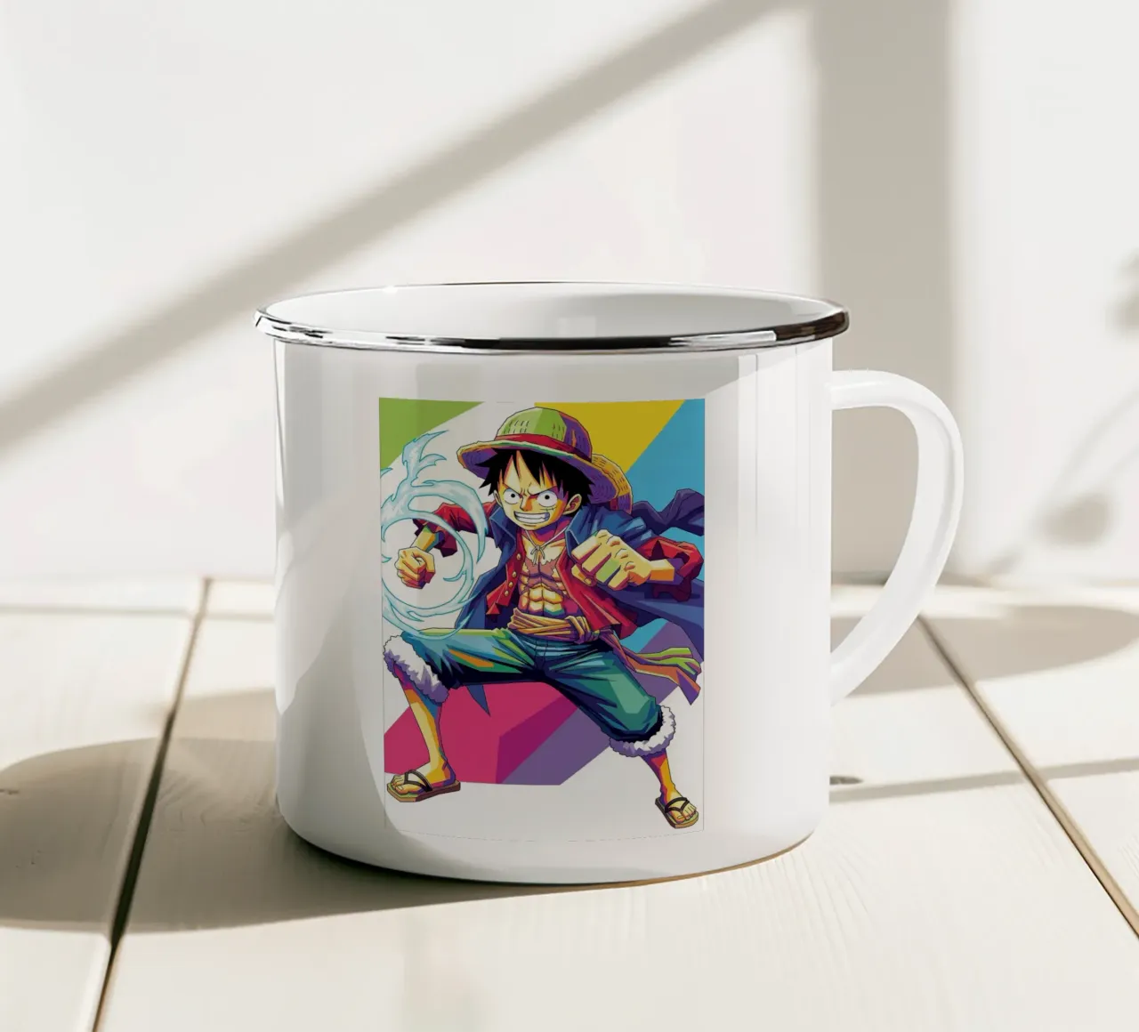 One Piece - Monkey D Luffy art (6) tazza in smalto da Hantamrata