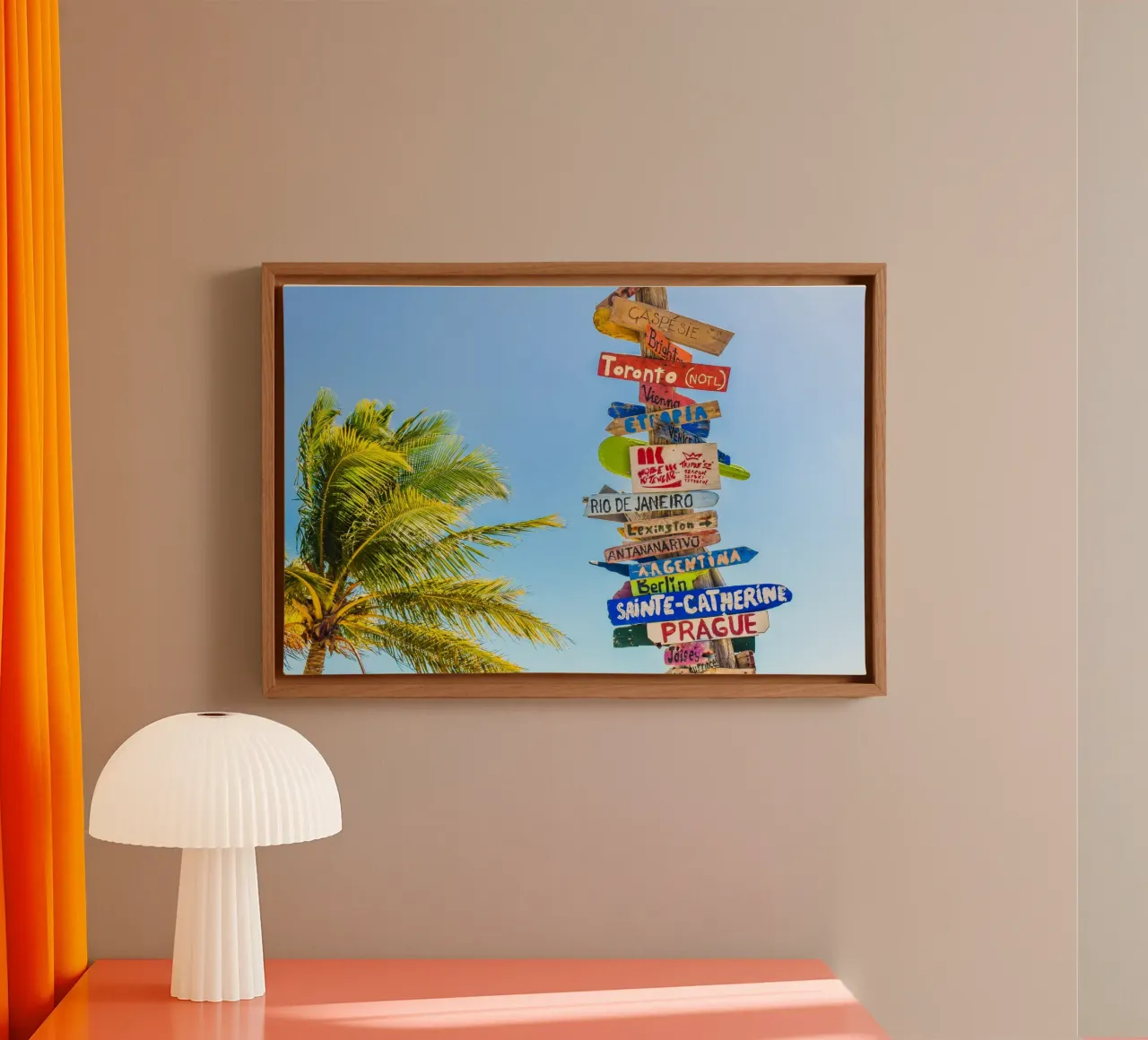 Overal is een bestemming canvas met Baklijst van Wanderlust Vibes