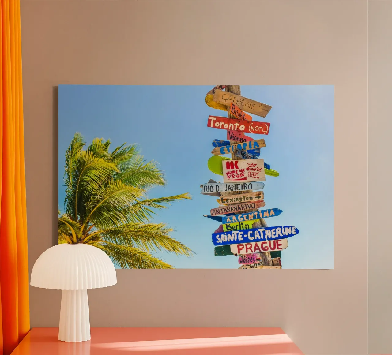 Overal is een bestemming canvas met Baklijst van Wanderlust Vibes