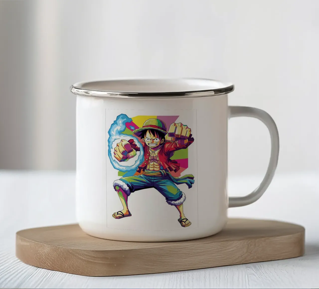 One Piece - Monkey D Luffy art (7) tazza in smalto da Hantamrata