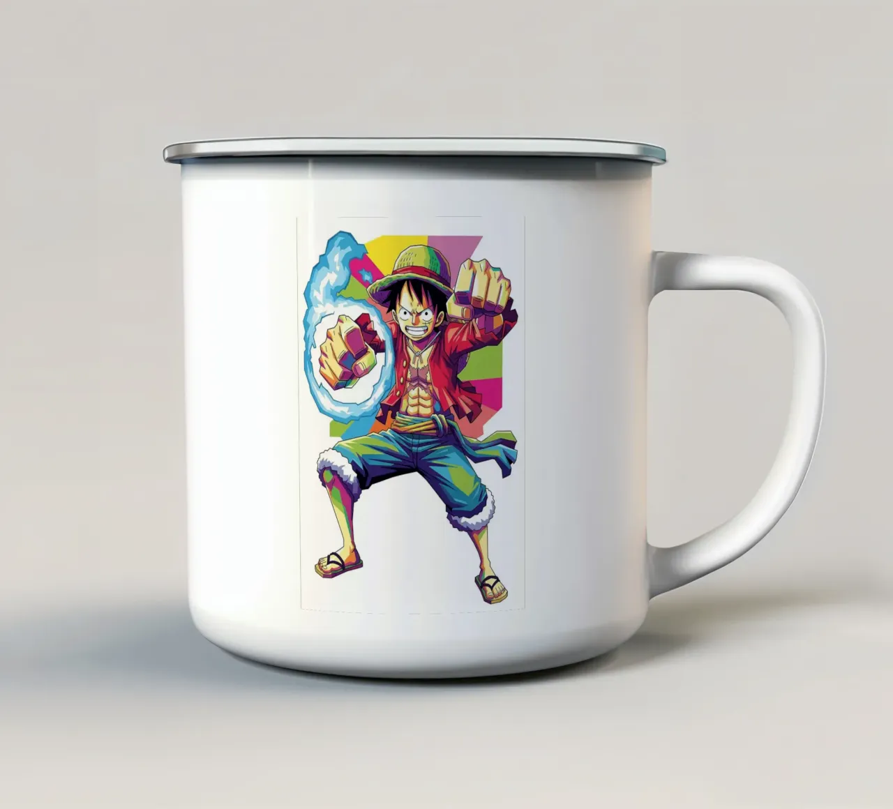 One Piece - Monkey D Luffy art (7) tazza in smalto da Hantamrata
