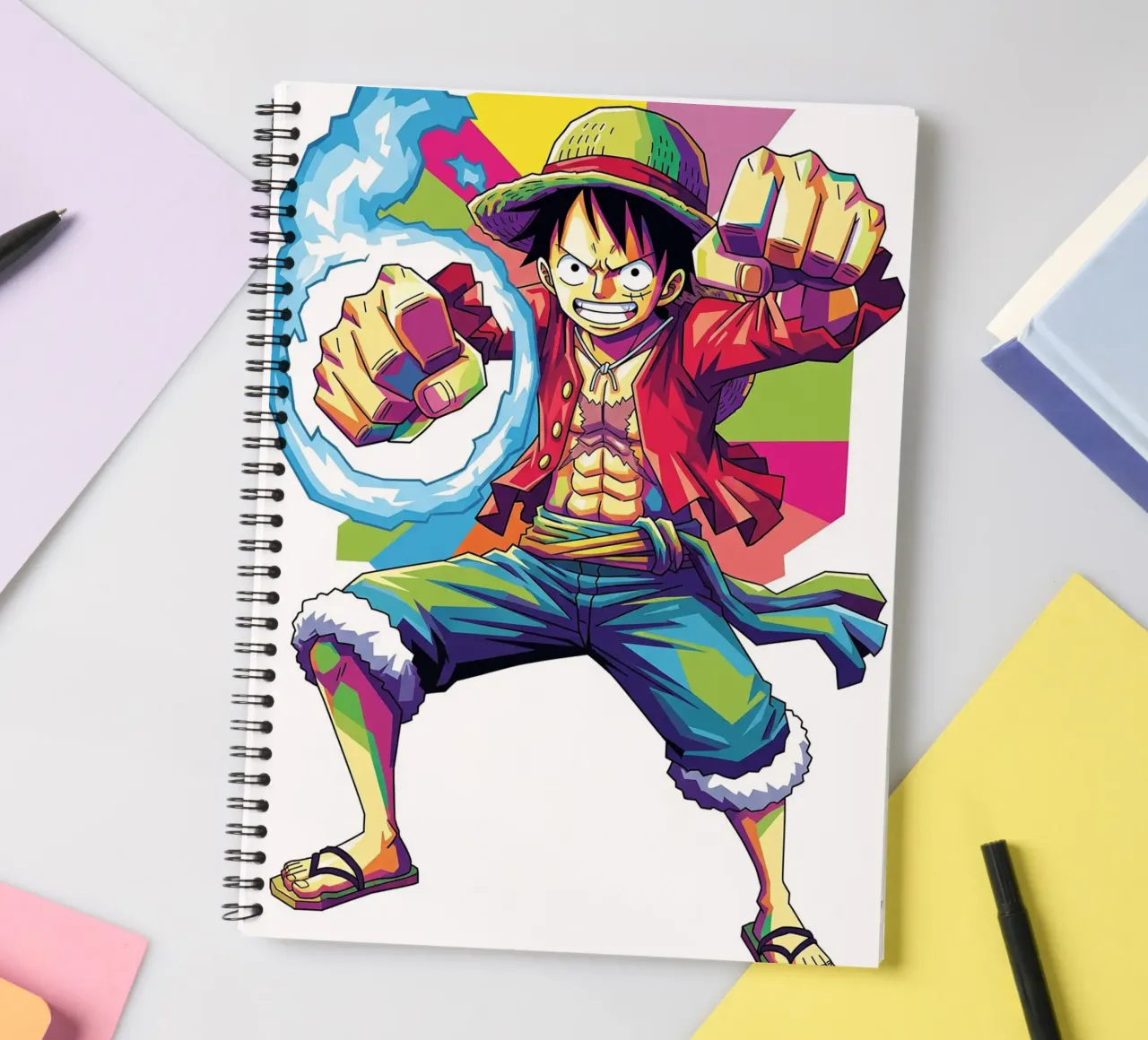 One Piece - Monkey D Luffy art (7) diario ad anelli da Hantamrata
