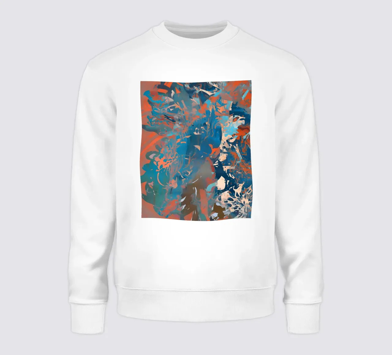 Abstract Trio: Rust, Indigo & Butter sweatshirt by 83oranges
