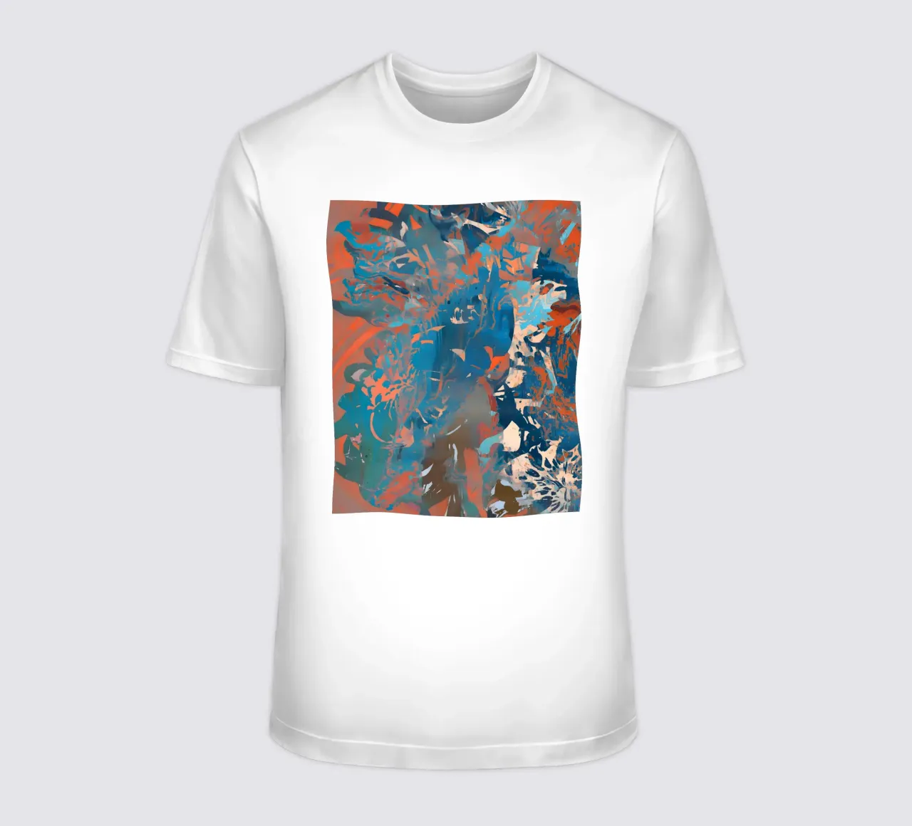 Abstract trio: Roest, Indigo & Boter t-shirt van 83oranges
