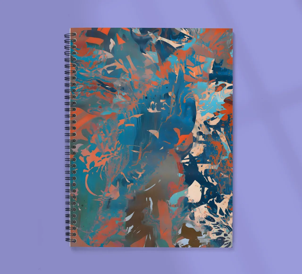Abstract Trio: Rust, Indigo & Butter spiral notebook by 83oranges