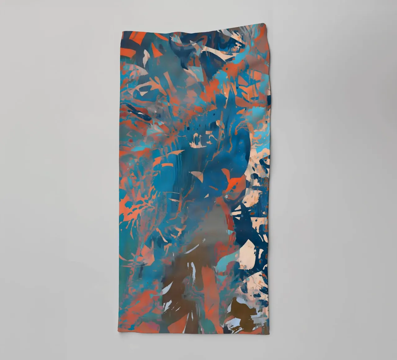 Abstract Trio: Rust, Indigo & Butter towel by 83oranges