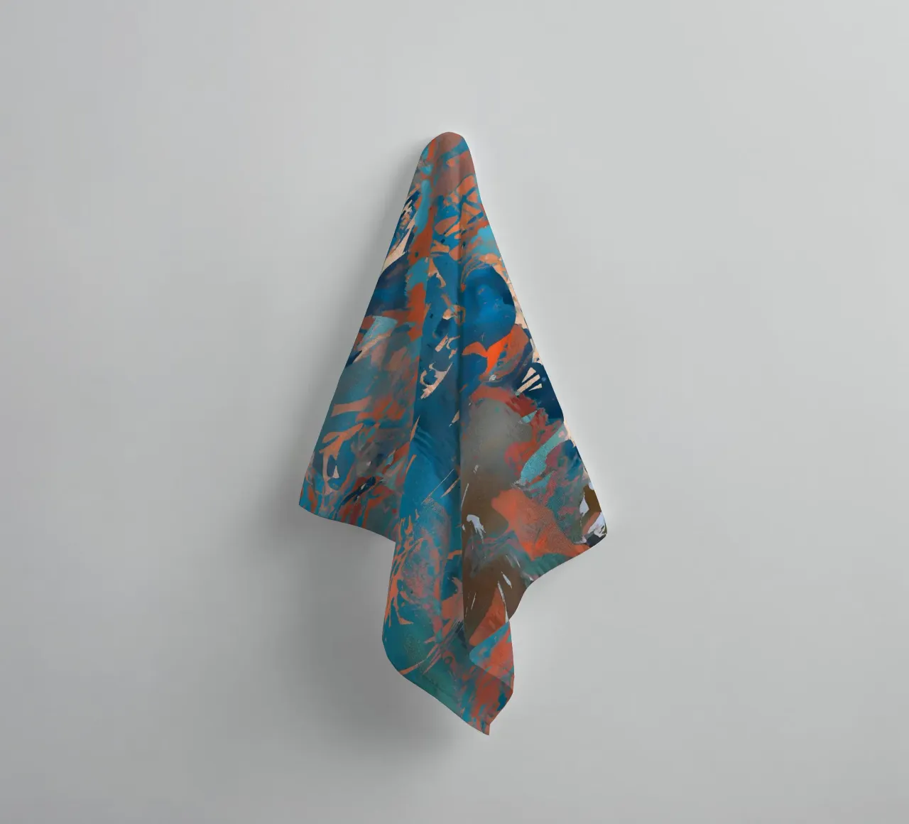 Abstract Trio: Rust, Indigo & Butter towel by 83oranges