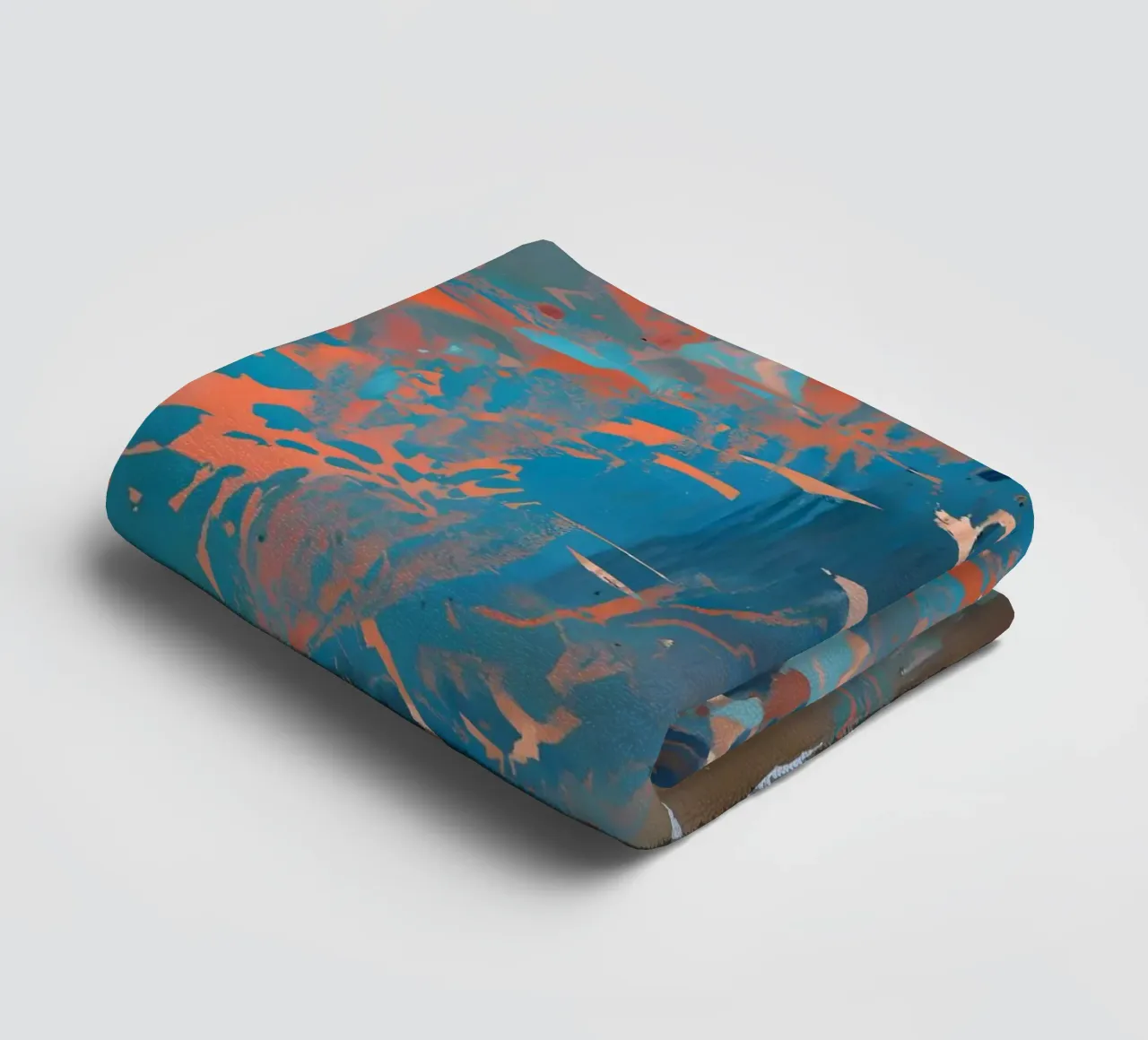 Abstract Trio: Rust, Indigo & Butter towel by 83oranges