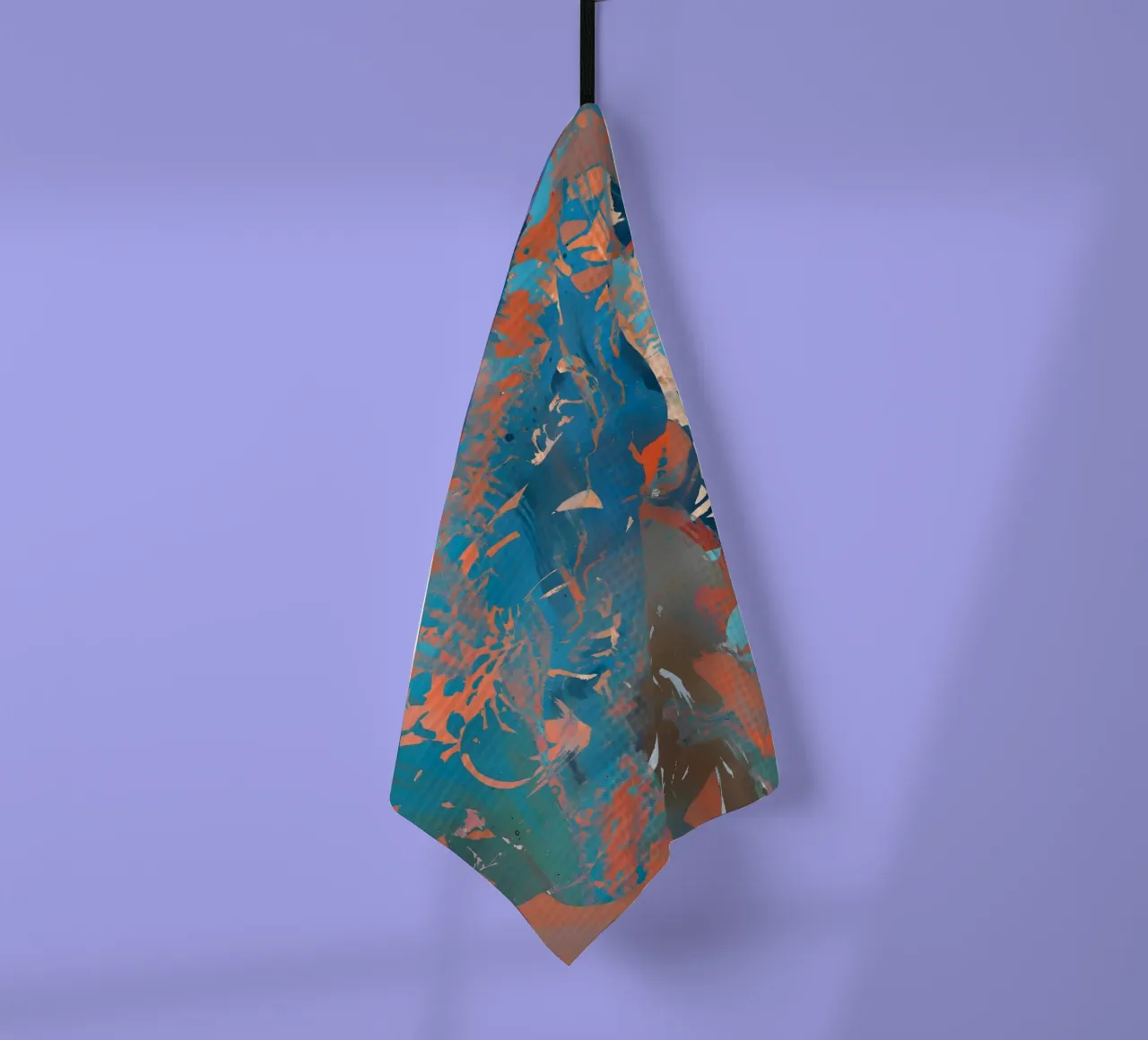 Abstract Trio: Rust, Indigo & Butter tea towel by 83oranges