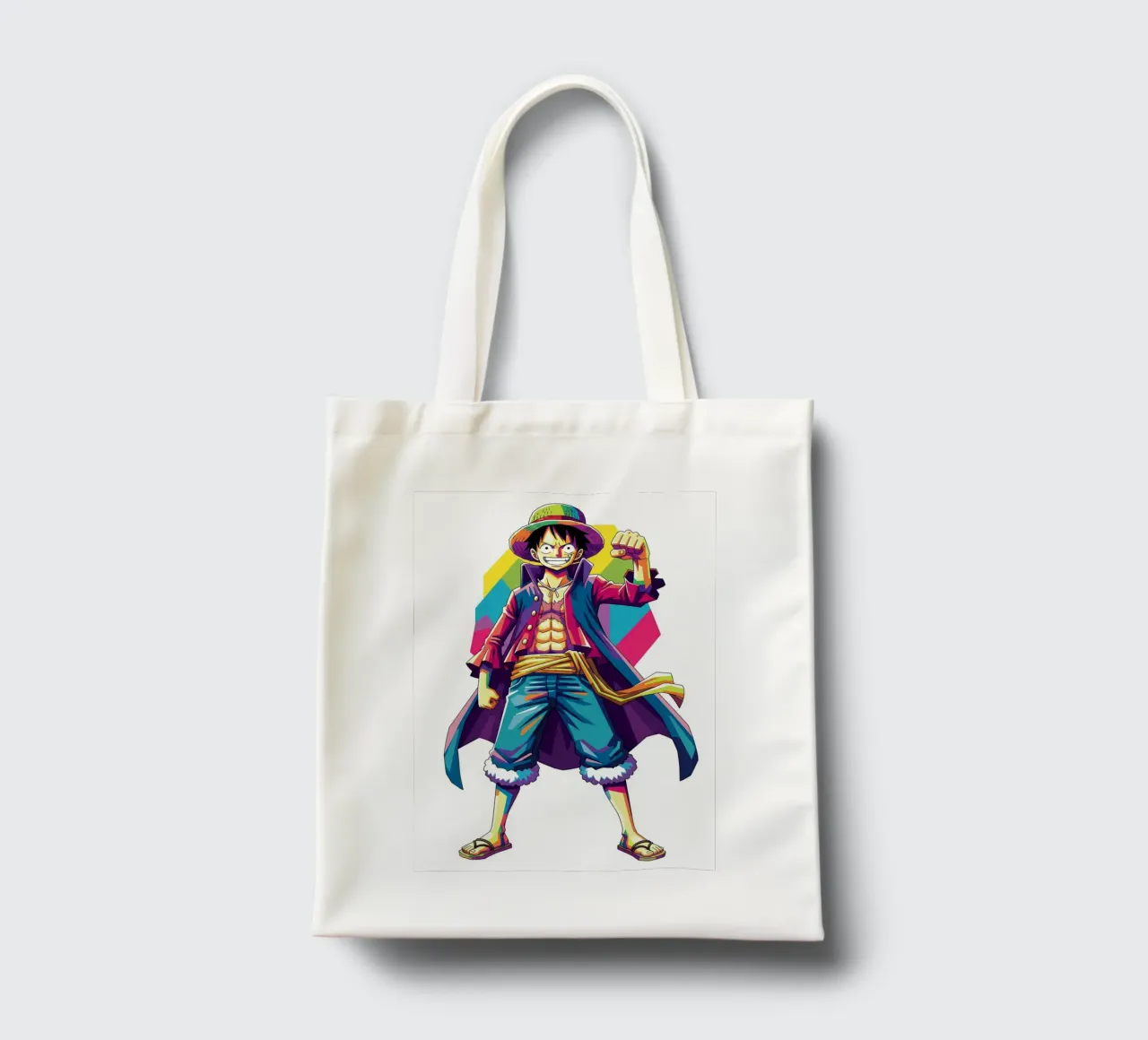 One Piece - Monkey D Luffy art (8) borsa in juta da Hantamrata