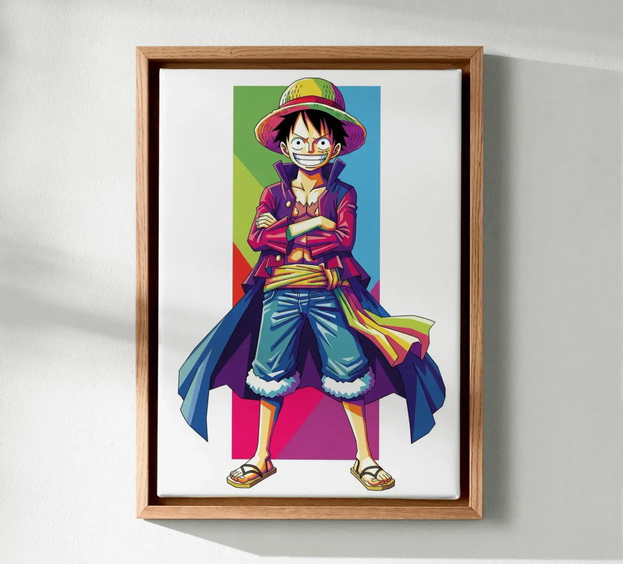 One Piece - Monkey D Luffy art (10) tela con Cornice a cassetta da Hantamrata