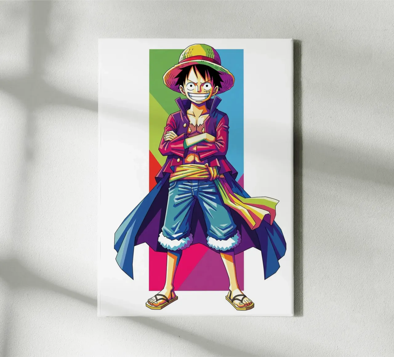 One Piece - Monkey D Luffy art (10) tela con Cornice a cassetta da Hantamrata