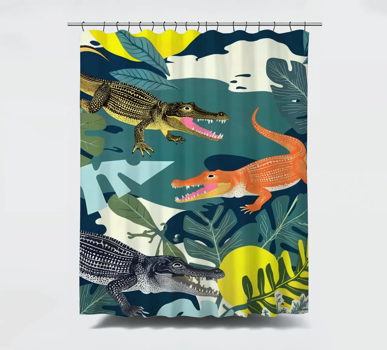 Three Crocodiles shower curtain by 83oranges