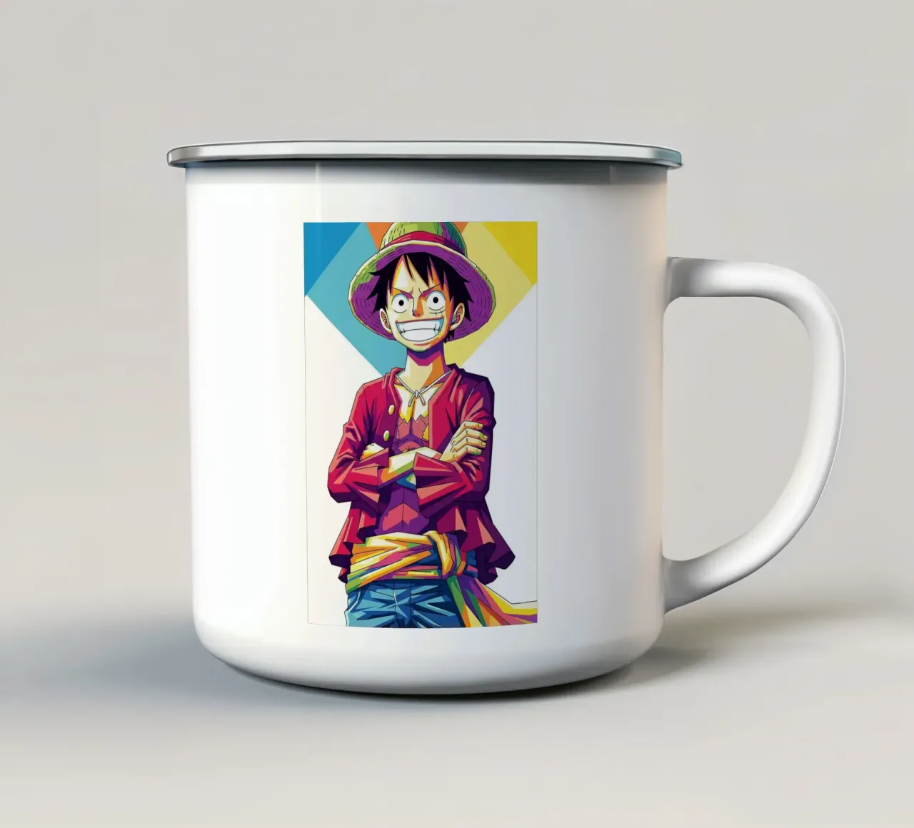 One Piece - Monkey D Luffy art (12) tazza in smalto da Hantamrata