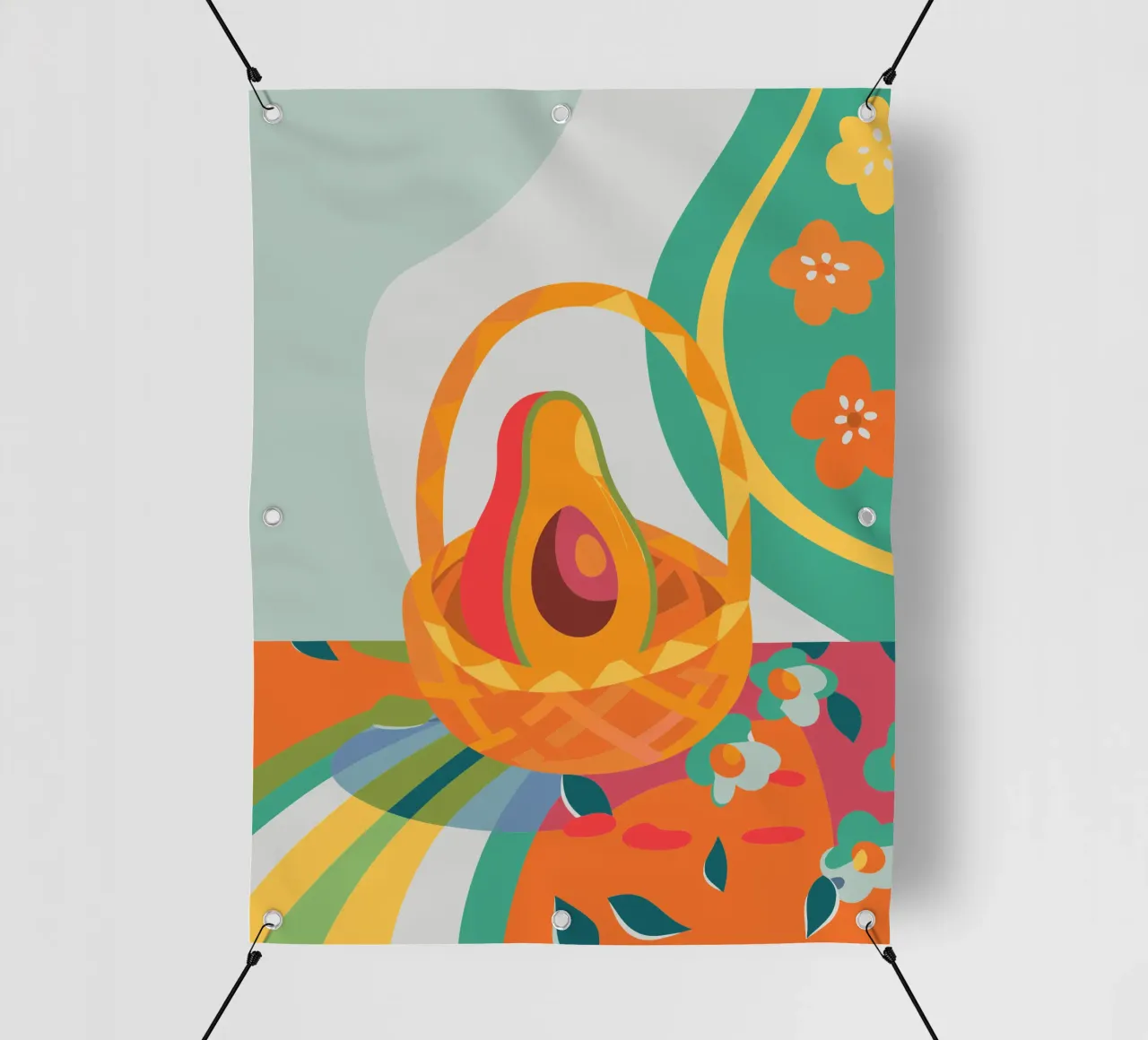 Avocado in un cestino telo in pvc da HAPPY SHOP