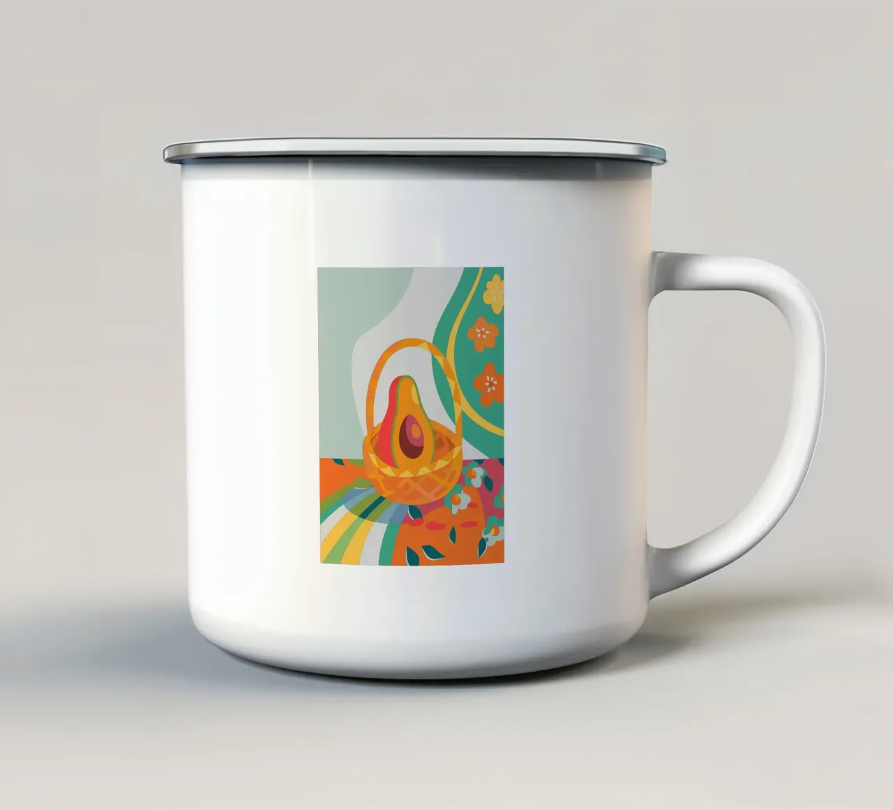 Avocado in un cestino tazza in smalto da HAPPY SHOP