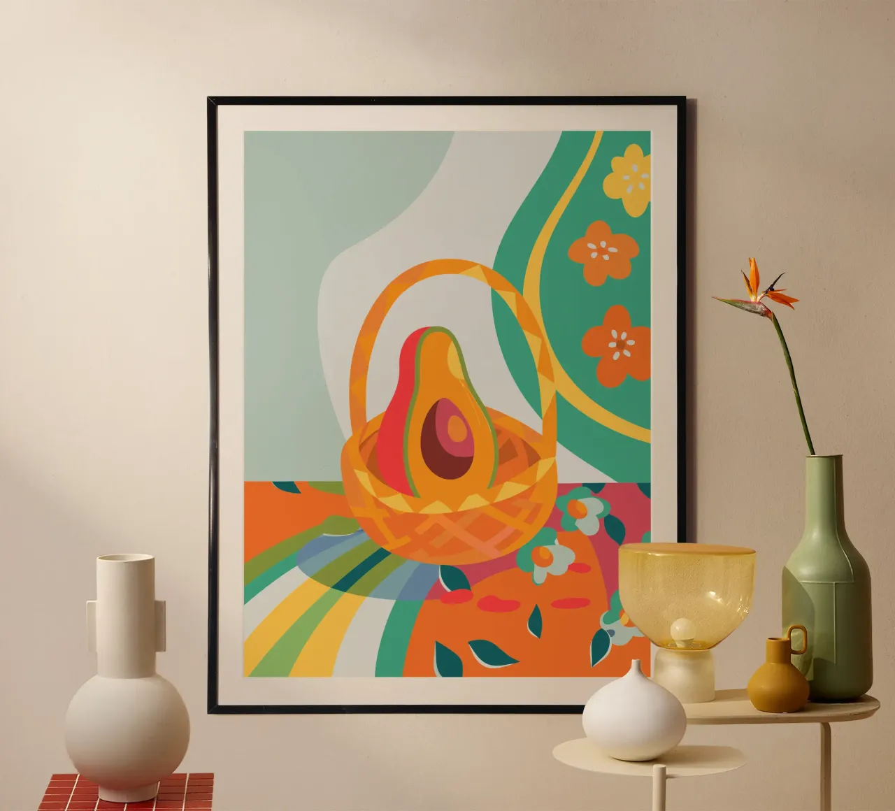 Avocado in un cestino poster da HAPPY SHOP