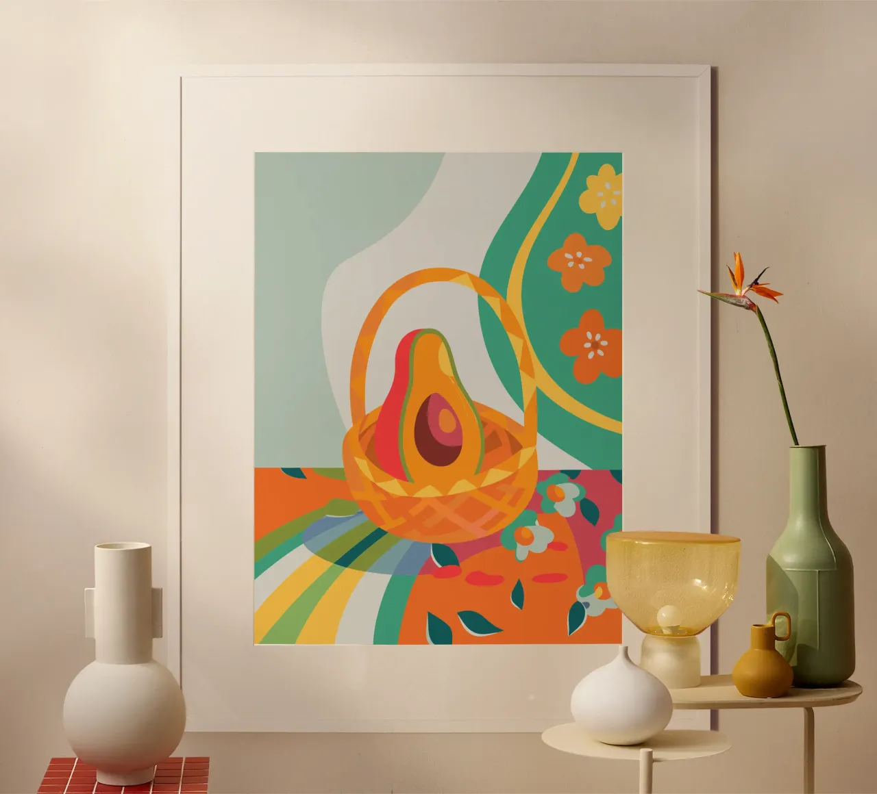 Avocado in un cestino poster da HAPPY SHOP