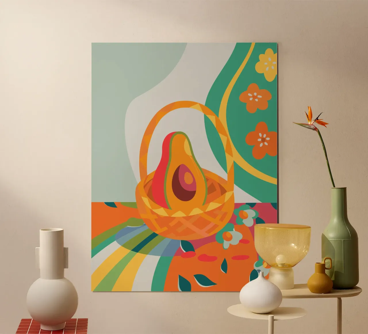 Avocado in un cestino poster da HAPPY SHOP