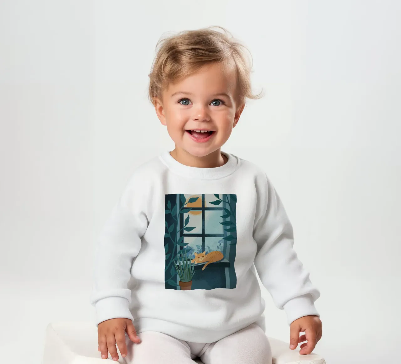 Cat on Window felpa neonato da cafelab