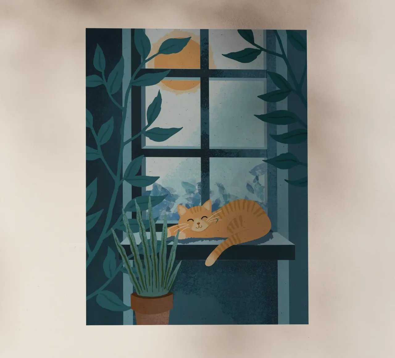 Cat on Window pellicola backlit da cafelab