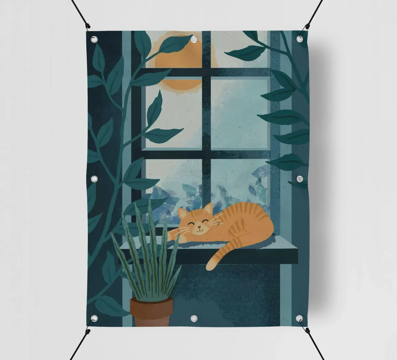 Cat on Window telo in pvc da cafelab