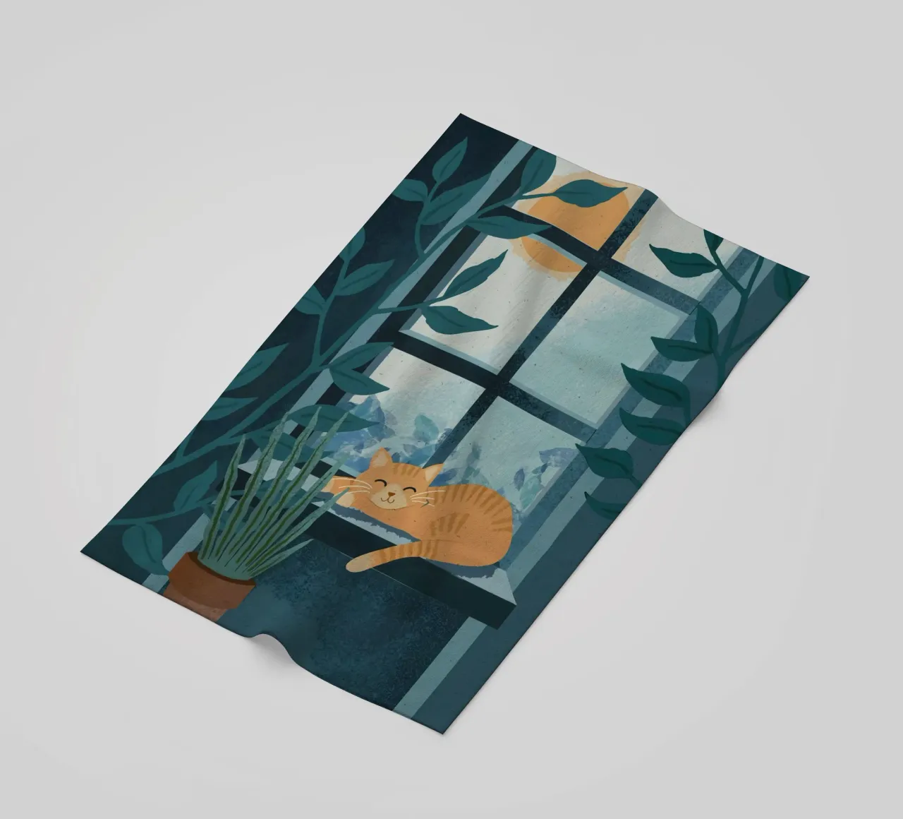 Cat on Window telo mare da cafelab