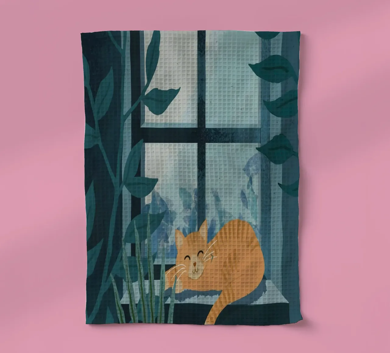 Cat on Window canovaccio da cucina da cafelab