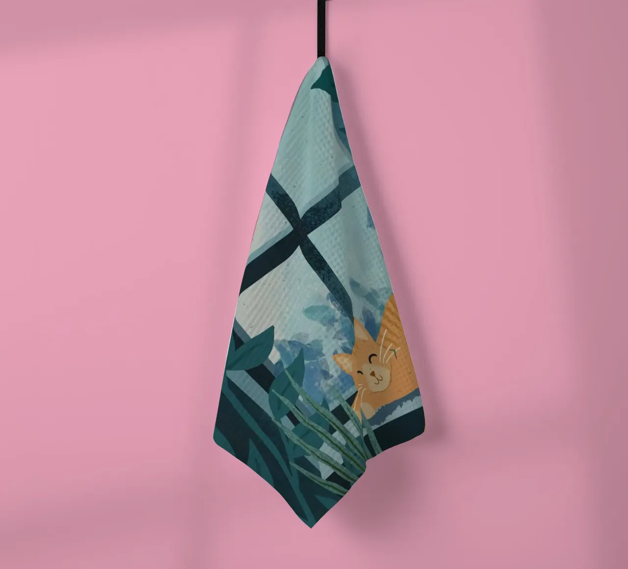 Cat on Window canovaccio da cucina da cafelab