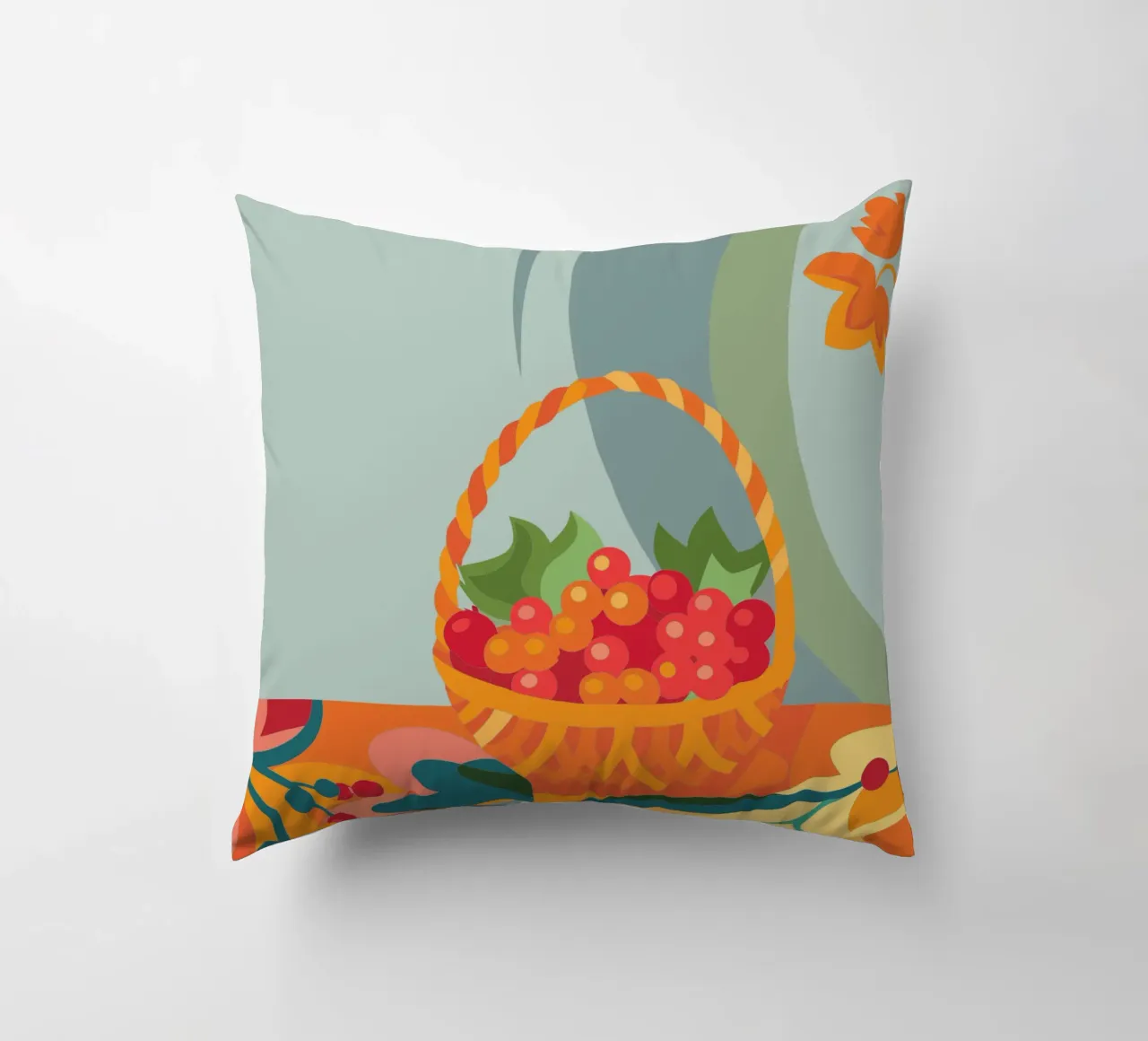 Uva rossa nel cesto cuscino da HAPPY SHOP