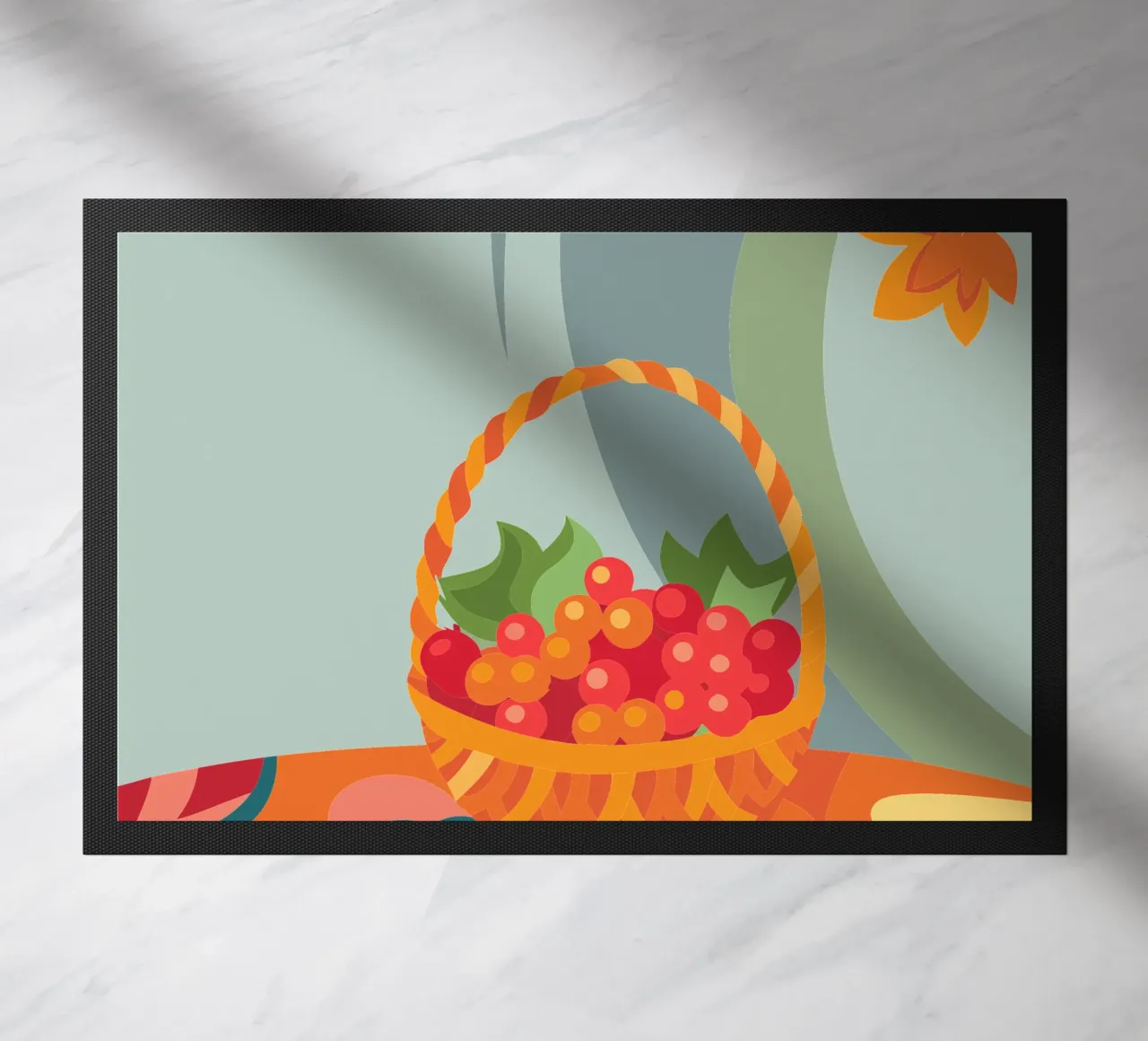 Uva rossa nel cesto zerbino da HAPPY SHOP