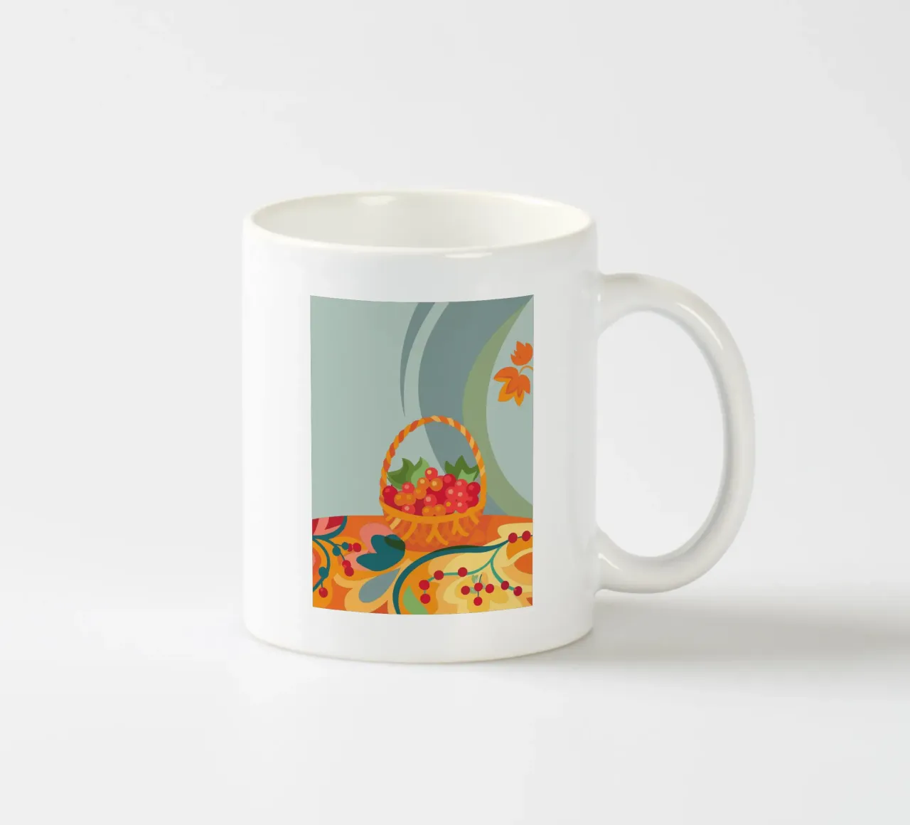 Uva rossa nel cesto tazza in ceramica da HAPPY SHOP