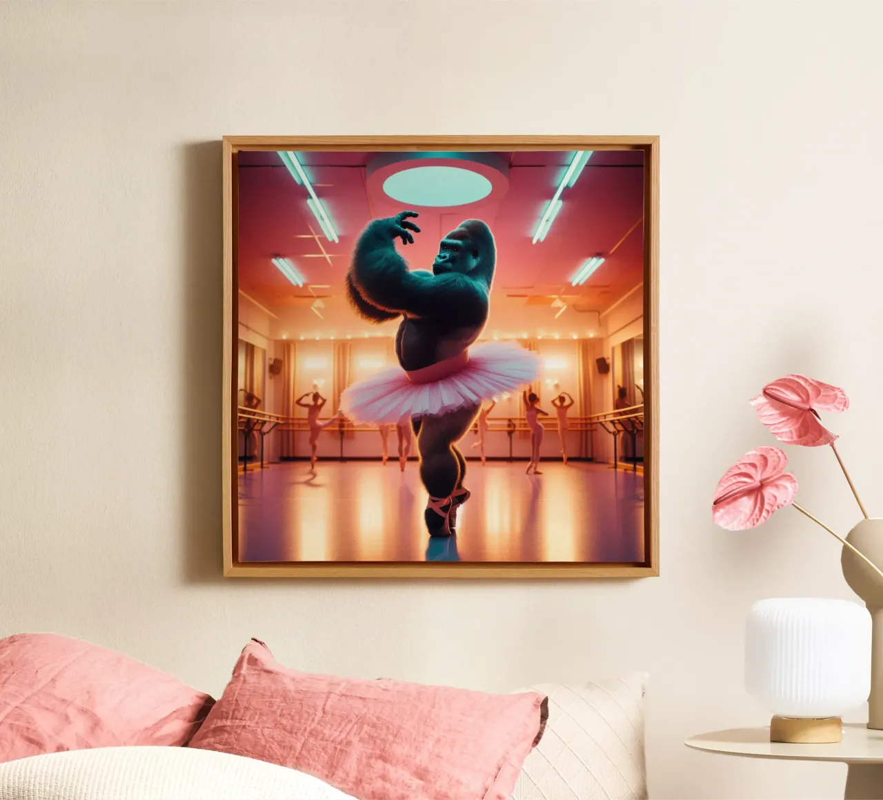 Tou-Tou Leinwand mit Schattenfugenrahmen von Art Unleashed