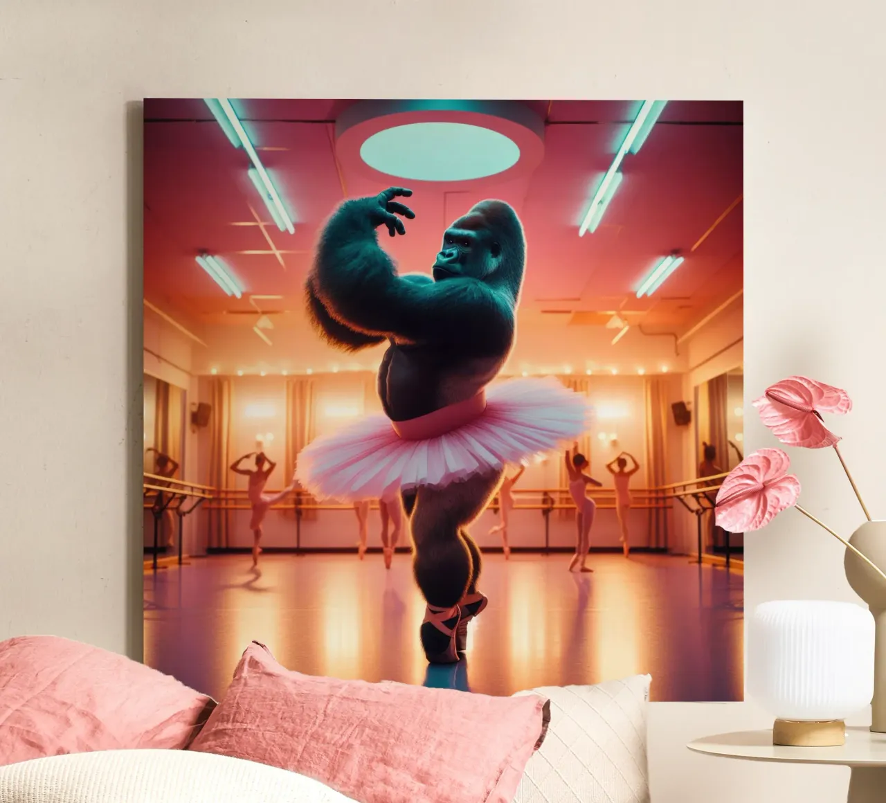 Tou-Tou Leinwand mit Schattenfugenrahmen von Art Unleashed