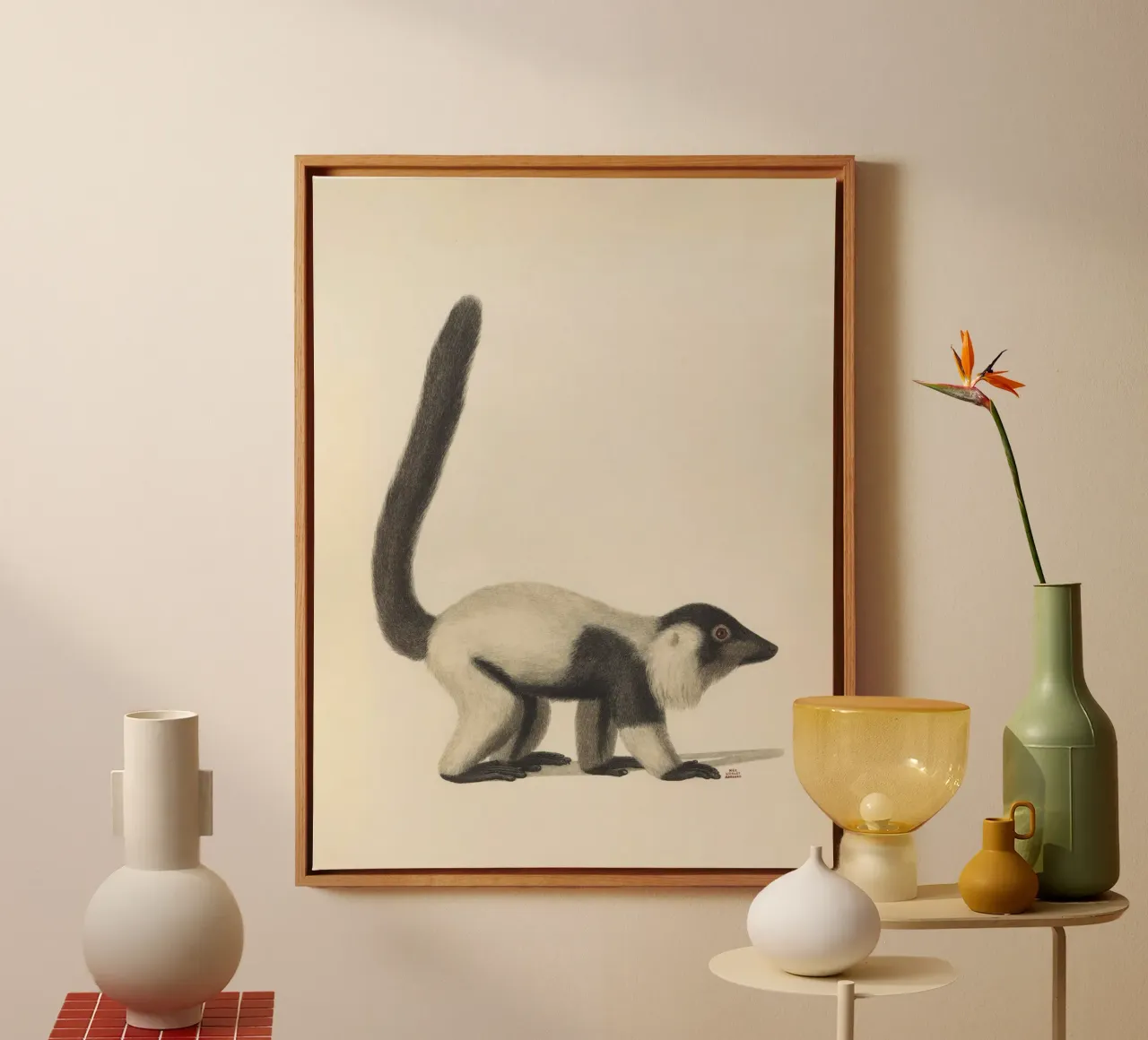 Four Legged Freak #1 canvas met Baklijst van vintagebotanics