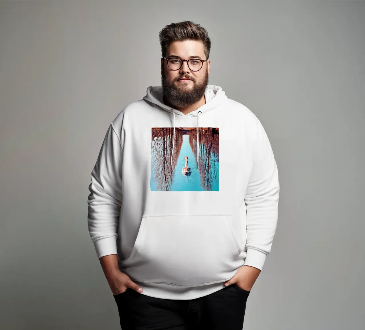 Swanomaly felpa con cappuccio da mofartmonica