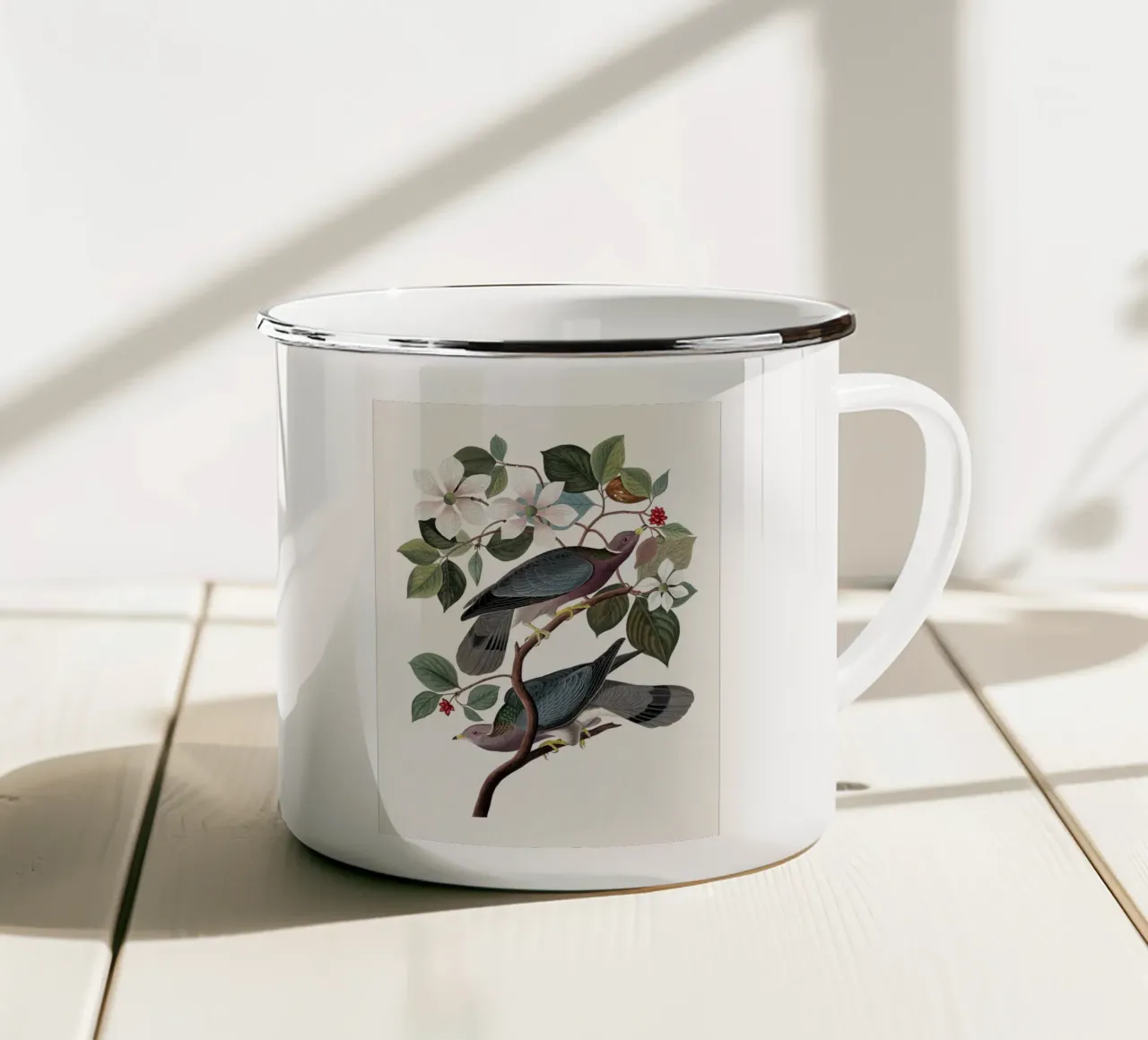 Audubon Band-tailed Pigeon tazza in smalto da apoloprints