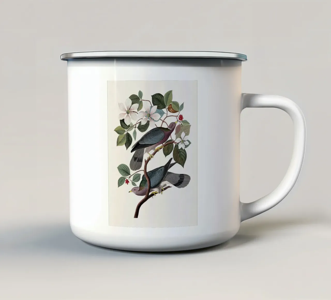 Audubon Band-tailed Pigeon tazza in smalto da apoloprints