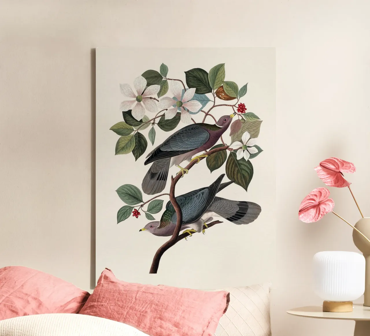 Audubon Band-tailed Pigeon tela con Cornice a cassetta da apoloprints