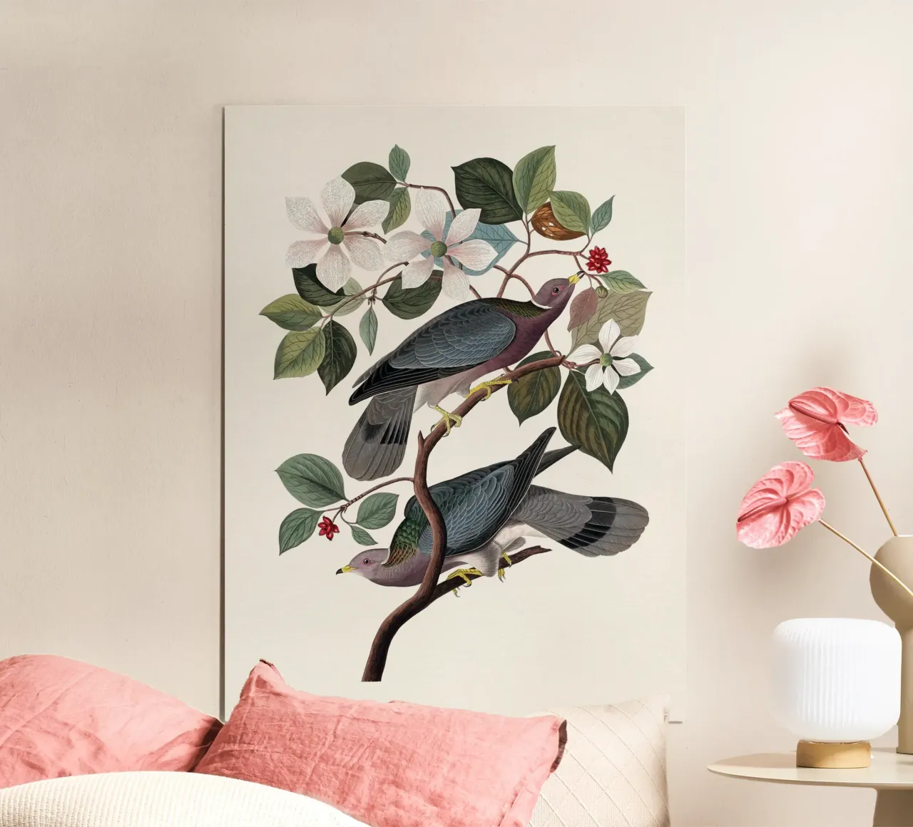Audubon Band-tailed Pigeon poster con telaio in plastica da apoloprints