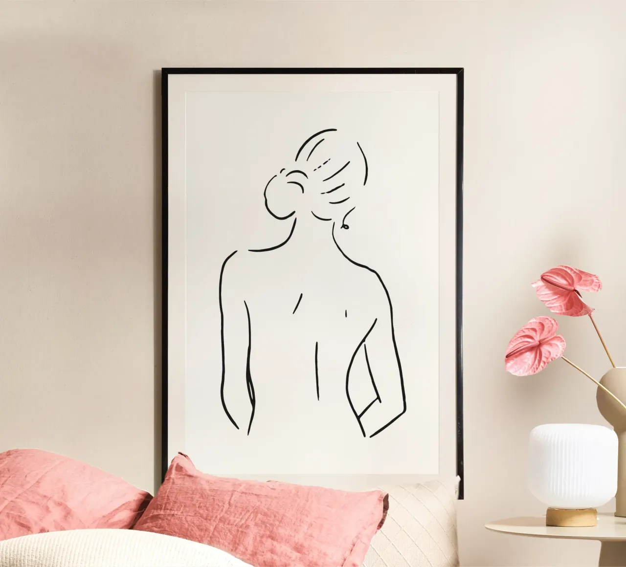 Schizzo del corpo n. 3 poster con telaio in legno da NouveauPrints