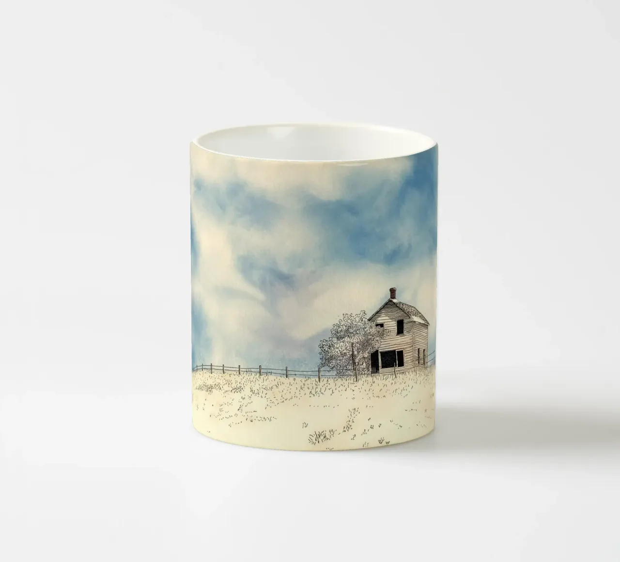 siding blue sky ceramic mug by Histrol