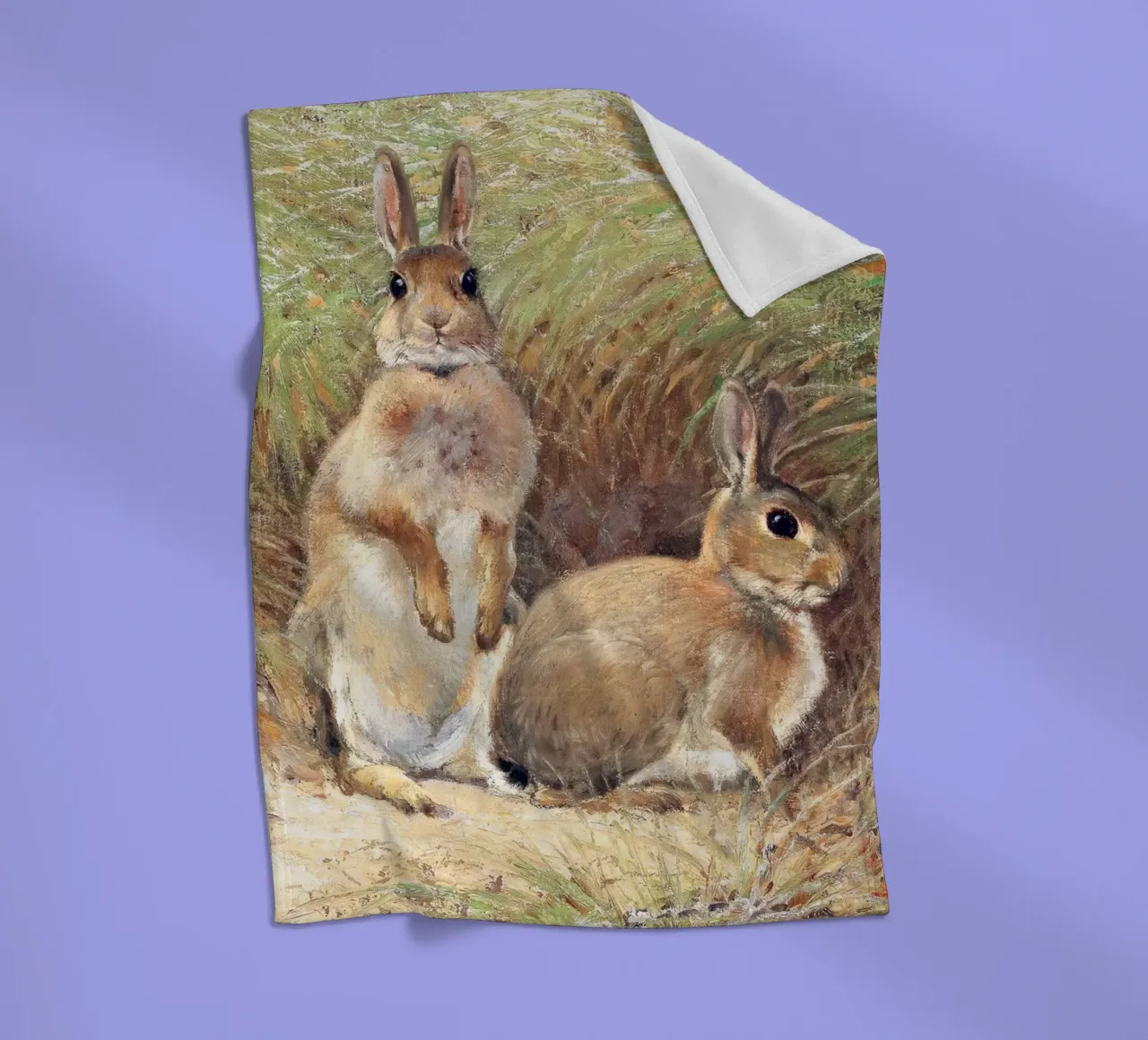 Rabbits coperta in pile da apoloprints
