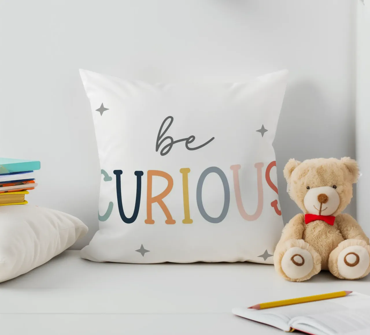 Be curious decorative cushion by vintageshop