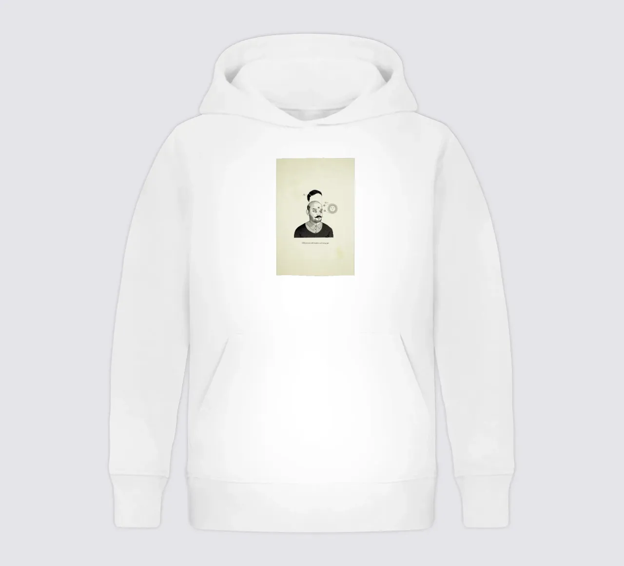 Self-portrait with hairpiece and many eyes kids hoodie by Matteo Morelli