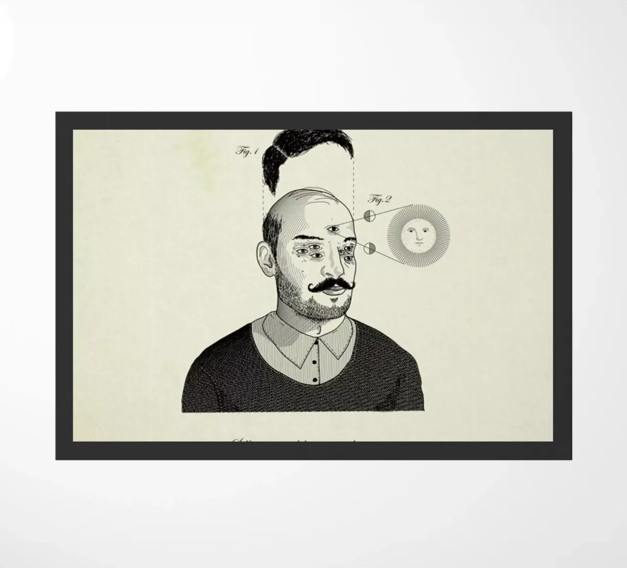 Self-portrait with hairpiece and many eyes Fußmatte von Matteo Morelli
