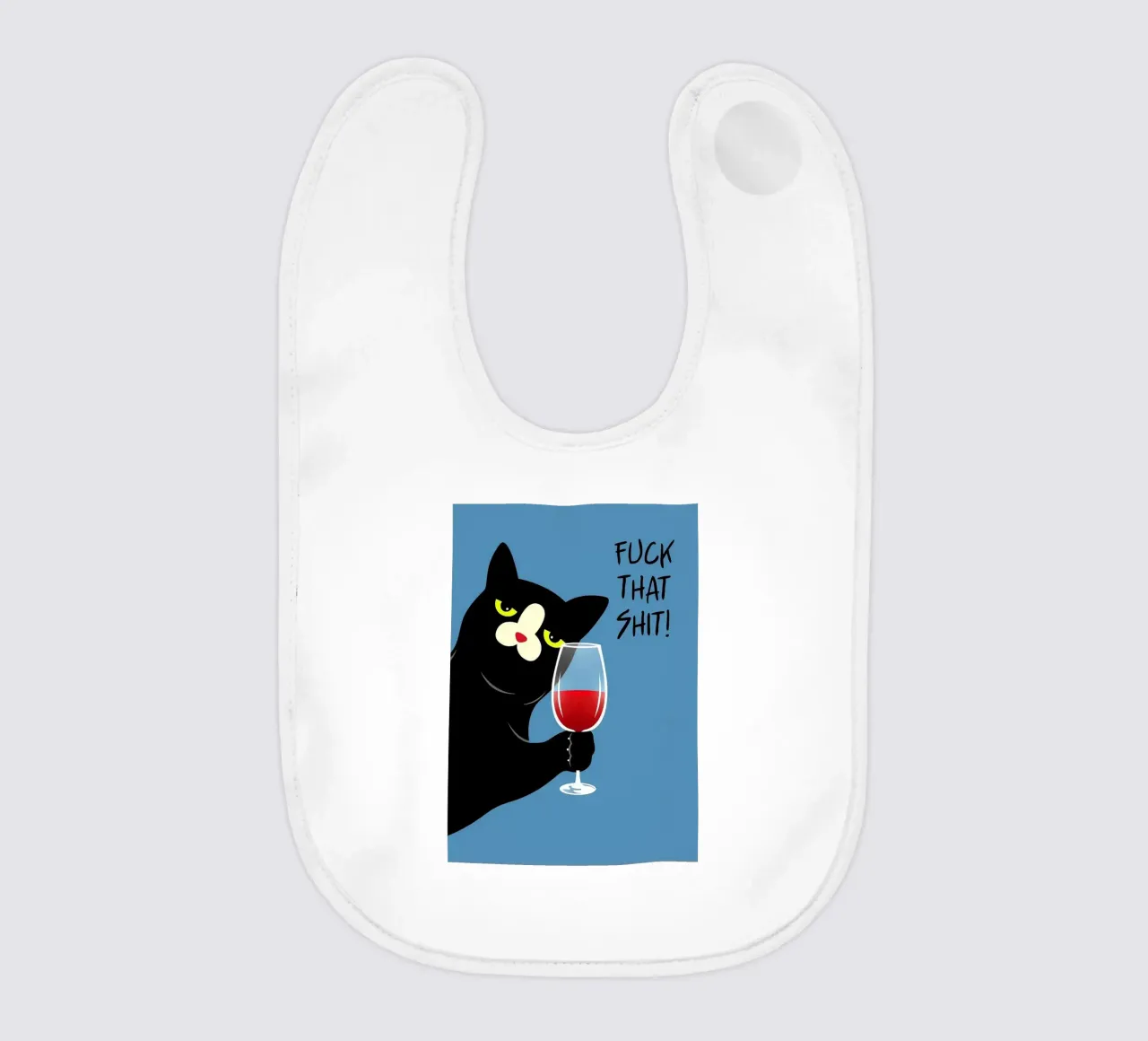 Black Cat And Red Wine baby bib by Arjun