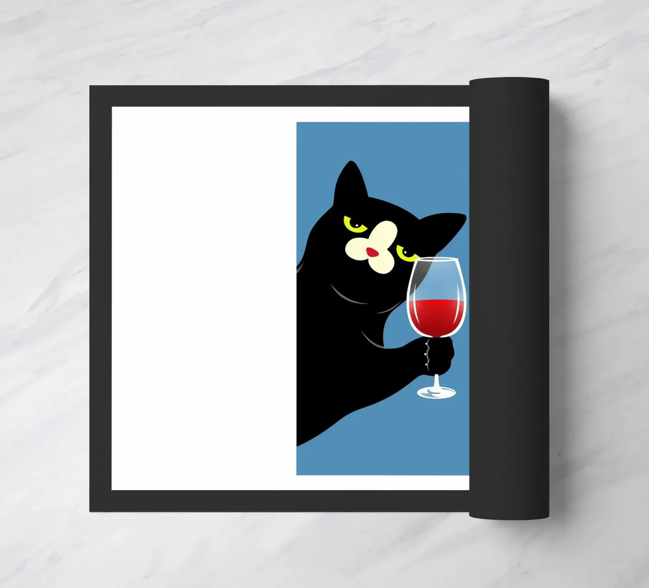 Gatto nero e vino rosso zerbino da Arjun