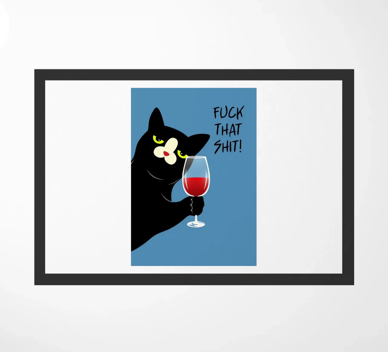 Gatto nero e vino rosso zerbino da Arjun