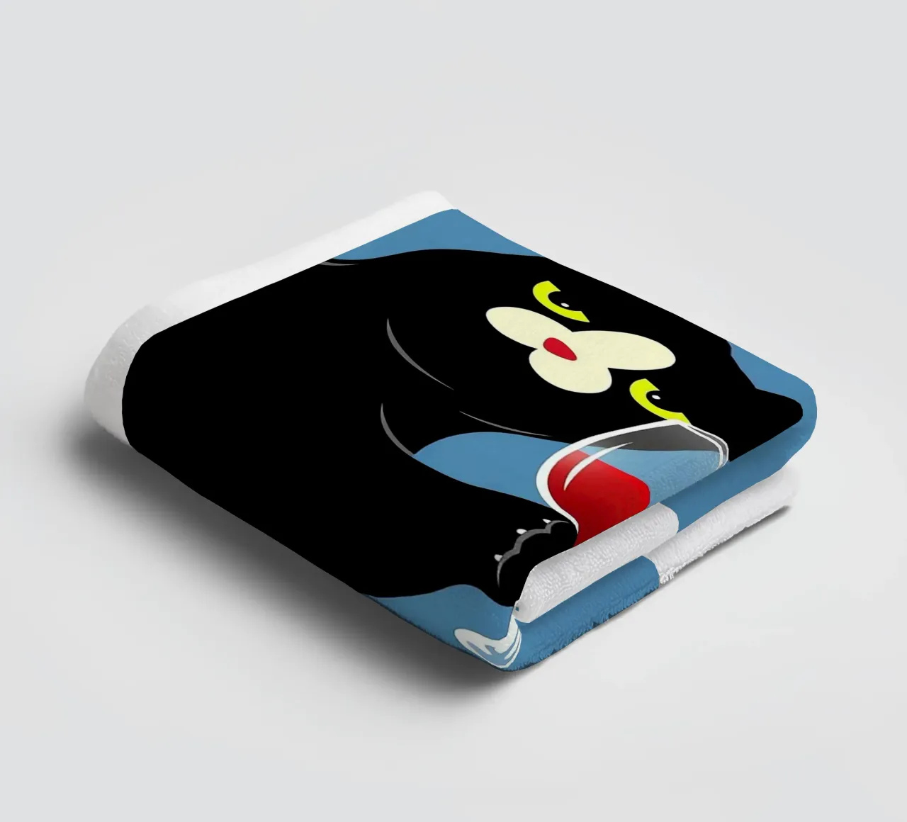 Black Cat And Red Wine towel by Arjun